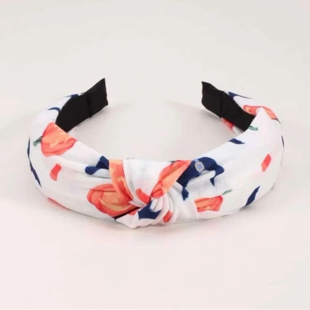 Brand New Halloween Topknot Headband - Pumpkins & Bats